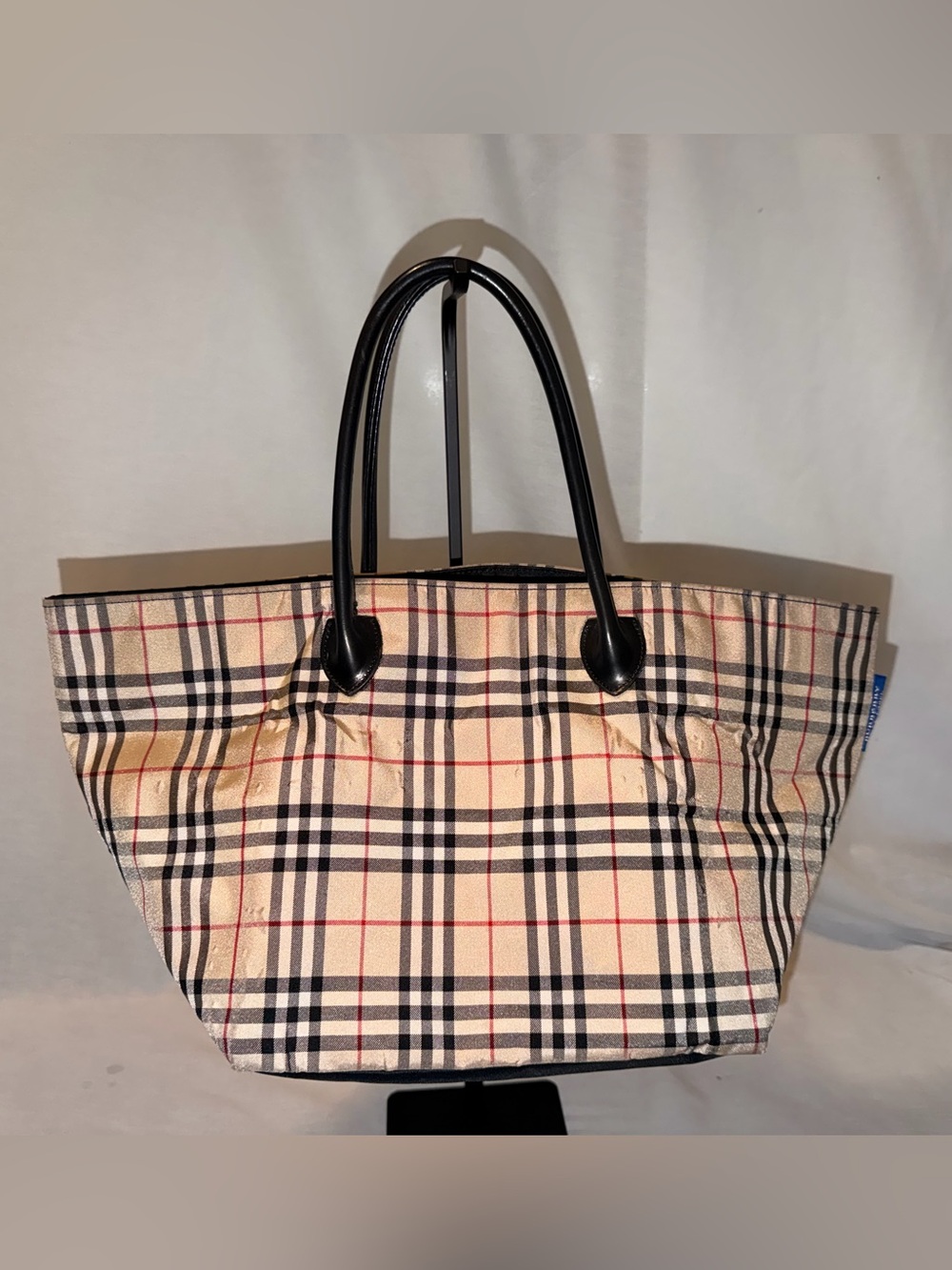 Burberry Blue Label Nova Check Canvas Zipper Tote Bag - Picture 2 of 16